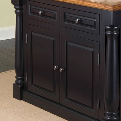 Monarch Kitchen Island With Oak Top Black - Homestyles 4 Monarch Kitchen Island With Oak Top Black - Homestyles - Image 4