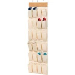 Honey-Can-Do 24 Pocket OTD Bamboo Shoe Organizer Natural