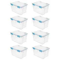 Sterilite 54 Quart Clear Plastic Stackable Storage Container Box Bin With Air Tight Gasket Seal Latching Lid Long Term Organizing Solution -Cozy Living Deals Store GUEST 00a8d29c 55e4 45ba 8804 1e740ace1547