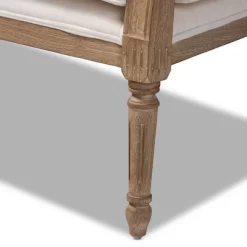 Clemence Upholstered Whitewashed Wood Sofa Loveseat Ivory/Oak - Baxton Studio -Cozy Living Deals Store GUEST 00d89efc 3a10 4868 ab3f 5ddc162dccd3