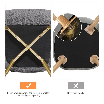 Yaheetech Modern Boucle Fabric Accent Chair For Living Room Bedroom 6 Yaheetech Modern Boucle Fabric Accent Chair For Living Room Bedroom - Image 6