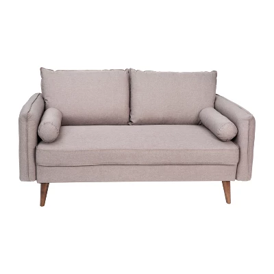 Emma And Oliver Upholstered Mid-Century Modern Pocket Spring Loveseat With Wooden Legs And Removable Back Cushions 11 Emma And Oliver Upholstered Mid-Century Modern Pocket Spring Loveseat With Wooden Legs And Removable Back Cushions - Image 11