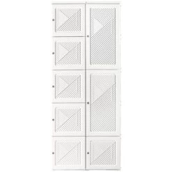 HOMCOM Portable Wardrobe Closet, Folding Bedroom Armoire, Clothes Storage Organizer With Cube Compartments, Hanging Rod, Magnet Doors, White -Cozy Living Deals Store GUEST 0167ff29 f04d 4eee a8c7 6b88398433f3