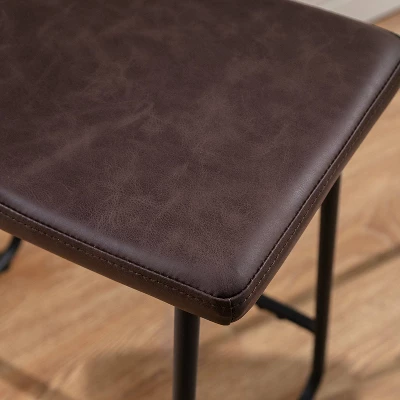 Set Of 2 Easton Saddle Counter Height Barstools Brown/Black - Acessentials 4 Set Of 2 Easton Saddle Counter Height Barstools Brown/Black - Acessentials - Image 4