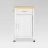 Savannah Wood Top Compact Kitchen Island Cart White/Natural - Crosley
