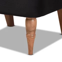 Harmon Velvet Fabric Upholstered And Wood Accent Chair Black/Walnut Brown - Baxton Studio -Cozy Living Deals Store GUEST 0248b2fb c399 4899 b325 f6d3fe59e3c7