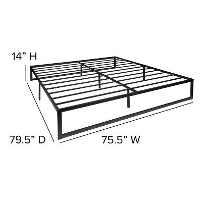 Merrick Lane 14 Inch Steel Bed Frame With Steel Slat Support For Any Mattress (No Box Spring Required) 7 Merrick Lane 14 Inch Steel Bed Frame With Steel Slat Support For Any Mattress (No Box Spring Required) - Image 7