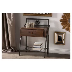 Jevenci Vintage Antique Dark Bronze Metal And Wood 1-Drawer Nightstand - Walnut - Baxton Studio 9 Jevenci Vintage Antique Dark Bronze Metal And Wood 1-Drawer Nightstand - Walnut - Baxton Studio -Cozy Living Deals Store GUEST 03f15f3b 9d15 45e6 b23d f267c37418ca