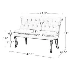 Jane 47" Velvet Button-tufted And Wing Back Loveseat Solid Wood And Cabriole Legs For Living Room And Bedroom | ARTFUL LIVING DESIGN -Cozy Living Deals Store GUEST 03fb0b07 d433 46f7 9d28 55fd7ee1d32f