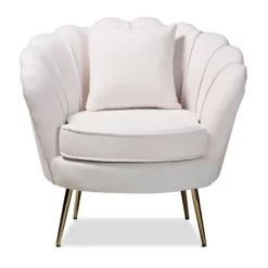 Garson Velvet And Metal Accent Chair - Baxton Studio