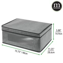 MDesign Soft Fabric Closet Storage Organizer Box -Cozy Living Deals Store GUEST 04545cc4 8385 4333 ab49 865dfba50bd2