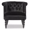 Flax Victorian Style Contemporary Velvet Fabric Upholstered Vanity Accent Chair - Black - Baxton Studio