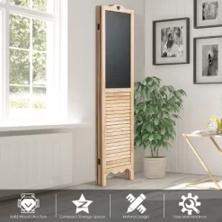 Costway 4-Panel Folding Divider Screen W/Chalkboard 5.7Ft Tall Natural 17 Costway 4-Panel Folding Divider Screen W/Chalkboard 5.7Ft Tall Natural -Cozy Living Deals Store GUEST 04e4440e fa94 42c5 b1be e85241e74774