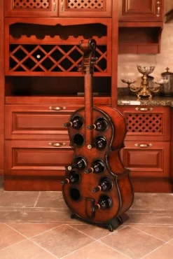 Vintiquewise Decorative 10 Bottle Wooden Cello Shaped Wine Rack 53" Inch Floor Violin -Cozy Living Deals Store GUEST 04e5b990 59f9 4eed b642 613b9b89fc2e
