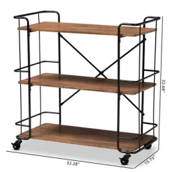 Neal Metal And Wood Kitchen Serving Cart Walnut/Black - Baxton Studio 15 Neal Metal And Wood Kitchen Serving Cart Walnut/Black - Baxton Studio -Cozy Living Deals Store GUEST 053b7722 1b1c 4256 ae03 04b574cb0616