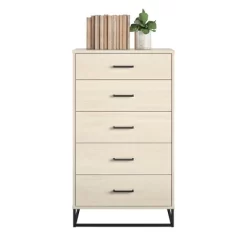 Kelly 5 Drawer Dresser Ivory Oak - Novogratz
