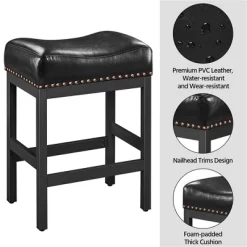 Yaheetech 26"H Bar Stools Faux Leather Counter Height Stools With Nailhead Trims Set Of 2, Black 9 Yaheetech 26"H Bar Stools Faux Leather Counter Height Stools With Nailhead Trims Set Of 2, Black -Cozy Living Deals Store GUEST 05c2a2b4 b869 4f47 a743 ddd623bf689c