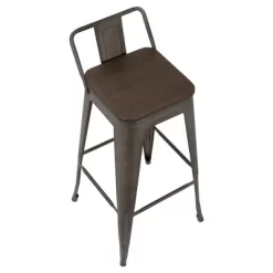 Set Of 2 30" Oregon Industrial Low Back Barstools - LumiSource -Cozy Living Deals Store GUEST 0620eccc 9da0 4512 808e 1cae9e096618