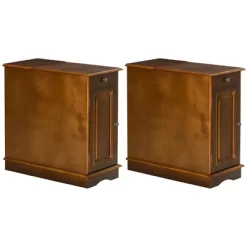 HOMCOM Side Table With Flip Top, Slim End Table With Storage Drawer And Cabinet For Living Room, Set Of 2, Espresso -Cozy Living Deals Store GUEST 063b6528 cf00 4c21 a6fc 44e1e881ee7a