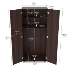2 Door Wardrobe/Armoire Espresso - Inval -Cozy Living Deals Store GUEST 06b8d6af 8252 4b62 86ae 09753fb599ff