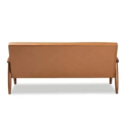 Sorrento Mid-Century Faux Leather Upholstered Wood Sofa Walnut/Brown - Baxton Studio -Cozy Living Deals Store GUEST 06df0fe4 cd84 430b b71a a2531ea3aa61