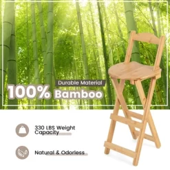 Costway Set Of 4 Bamboo Folding Barstools Counter Height Dining Chairs Installation Free 12 Costway Set Of 4 Bamboo Folding Barstools Counter Height Dining Chairs Installation Free -Cozy Living Deals Store GUEST 06e445d6 dc25 4846 8f81 ef7d506d76ca
