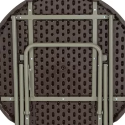 Emma And Oliver 2.6-Foot Round Brown Rattan Plastic Folding Table - Outdoor Event Table -Cozy Living Deals Store GUEST 075dd15b a0e2 412f 8b21 0c21be01f248