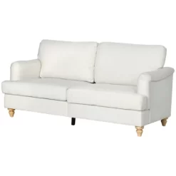 HOMCOM 3-Seater Sofa Couch, 71" Modern Linen Fabric Sofa With Rubber Wood Legs And Slatted Frame For Living Room, Bedroom And Apartment, Cream White -Cozy Living Deals Store GUEST 076231e9 97f4 41ed a164 14fb5c454e6d