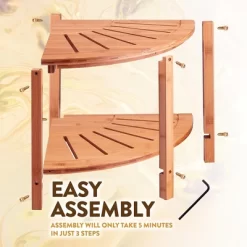 Bambusi Bamboo Corner Bench With Shelf For Bathroom, Living Room, Entryway Or Outside -Cozy Living Deals Store GUEST 07697b58 56bb 4ede b397 0ddbef19c0a6