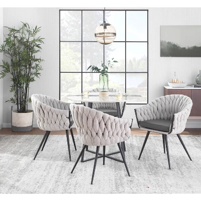 Braided Matisse Contemporary Armchair Black/Gray/Cream - LumiSource 7 Braided Matisse Contemporary Armchair Black/Gray/Cream - LumiSource - Image 7