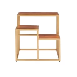 Camber 3 Tiered Plant Stand Side Table Gold - Powell Company -Cozy Living Deals Store GUEST 07dd7007 f18d 4a1a 8c7c e72be5f92410