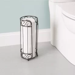 Home Basics Scroll Collection Bath Tissue Reserve Toilet Paper Roll Holder Stand, Bronze -Cozy Living Deals Store GUEST 080f26fb b90f 4101 98f9 d69fb9cb6e9c