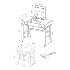 Jackson Vanity Set Cream - Linon -Cozy Living Deals Store GUEST 08e207f6 a99a 49d8 967c 19001684e1dd