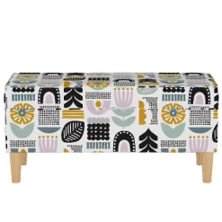 Storage Bench Helsinki Block Lavender - Skyline Furniture