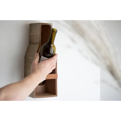 Single Bottle Rustic White Wood Wall Mount Wine Rack - Foreside Home & Garden 7 Single Bottle Rustic White Wood Wall Mount Wine Rack - Foreside Home & Garden - Image 7