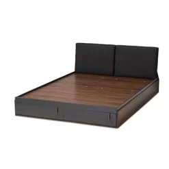 Queen Rikke Two-Tone Wood Platform Storage Bed With Upholstered Headboard Gray - Baxton Studio 16 Queen Rikke Two-Tone Wood Platform Storage Bed With Upholstered Headboard Gray - Baxton Studio -Cozy Living Deals Store GUEST 0949619d 0df9 4ad6 bc02 a515163a895c