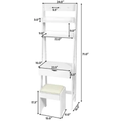 Costway Vanity Set Makeup Dressing Table W/Flip Top Mirror Hooks Shelves -Cozy Living Deals Store GUEST 09706194 7552 45e6 962c 0e6c693d10b8