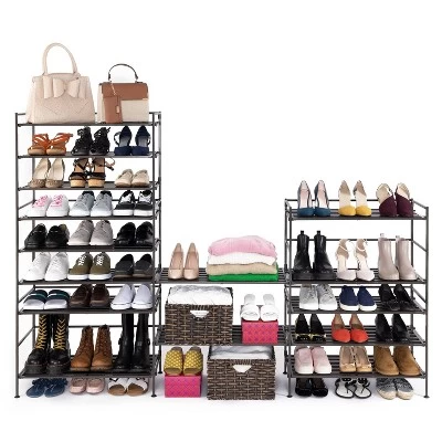 Seville Classics 2pk 3 Tier Stackable Resin Slat Shoe Racks Espresso 12 Seville Classics 2pk 3 Tier Stackable Resin Slat Shoe Racks Espresso - Image 12