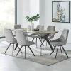 7pc Andes And Alison Rectangular Dining Set Gray - Armen Living