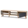 Clapton Wood TV Stand For TVs Up To 75" Gray/Brown - Baxton Studio