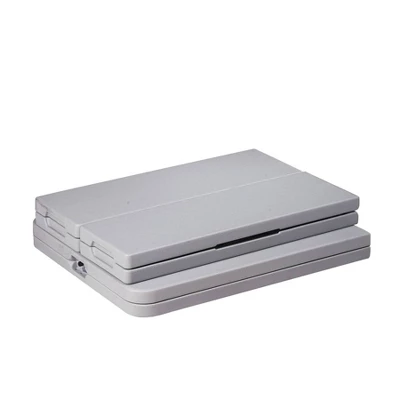 3pc Folding Table And Bench Set Light Gray - OSP Home Furnishings 2 3pc Folding Table And Bench Set Light Gray - OSP Home Furnishings - Image 2