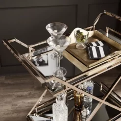 Rosanne Champagne Bar Cart Gold - Inspire Q -Cozy Living Deals Store GUEST 0a90c82f 952d 4cb3 8d58 bd2c3a8b3642