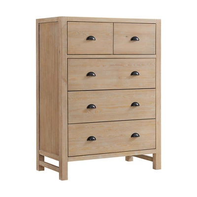 4pc Arden Wood Bedroom Set With 2 Drawer Nightstand Light Driftwood - Alaterre Furniture 8 4pc Arden Wood Bedroom Set With 2 Drawer Nightstand Light Driftwood - Alaterre Furniture - Image 8