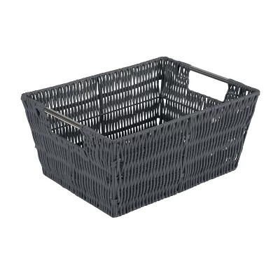 Simplify 3pc Rattan Tote Set With Sterling Silver Handles Charcoal 5 Simplify 3pc Rattan Tote Set With Sterling Silver Handles Charcoal - Image 5