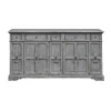 Brett Antique Inspired 4 Door 4 Drawer Storage Credenza/Sideboard Weathered Gray - Treasure Trove