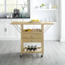 Bristol Double Drop Leaf Kitchen Cart Natural - Crosley -Cozy Living Deals Store GUEST 0bb462aa 06e9 4cbe b334 ec7b851a15a3
