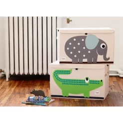 3 Sprouts Collapsible Toy Chest Storage Organizer Bin For Boys And Girls Playroom Bundle With Dinosaur And Elephant Designs (2 Pack) -Cozy Living Deals Store GUEST 0c0d28cb 13c7 49d3 b544 274f4f0a3956