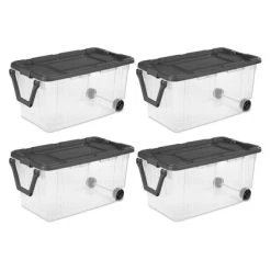 Sterilite 160 Quart Latching Stackable Bedroom Closet Playroom Wheeled Storage Box Container Bin With Gray Lid And Clear Sides 13 Sterilite 160 Quart Latching Stackable Bedroom Closet Playroom Wheeled Storage Box Container Bin With Gray Lid And Clear Sides -Cozy Living Deals Store GUEST 0c4da416 e66f 4df4 96aa a3acc7ca56d1