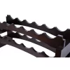 BIRDROCK HOME Stackable Wood Bottle Rack - 2 Wooden Wave Bars - Set Of 2-12 Bottle - Espresso