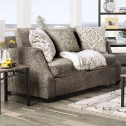 Quavo Upholstered Loveseat Gray - Furniture Of America